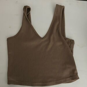 Cute brown tank top with v-neck line